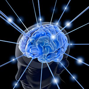 Cerebro con destellos de energía. Cerebro con destellos de energía.