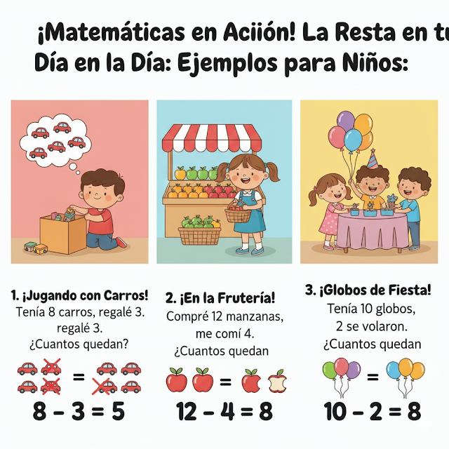 ¡Matemáticas en Acción! La Resta en tu Día a Día Ejemplos para Niños